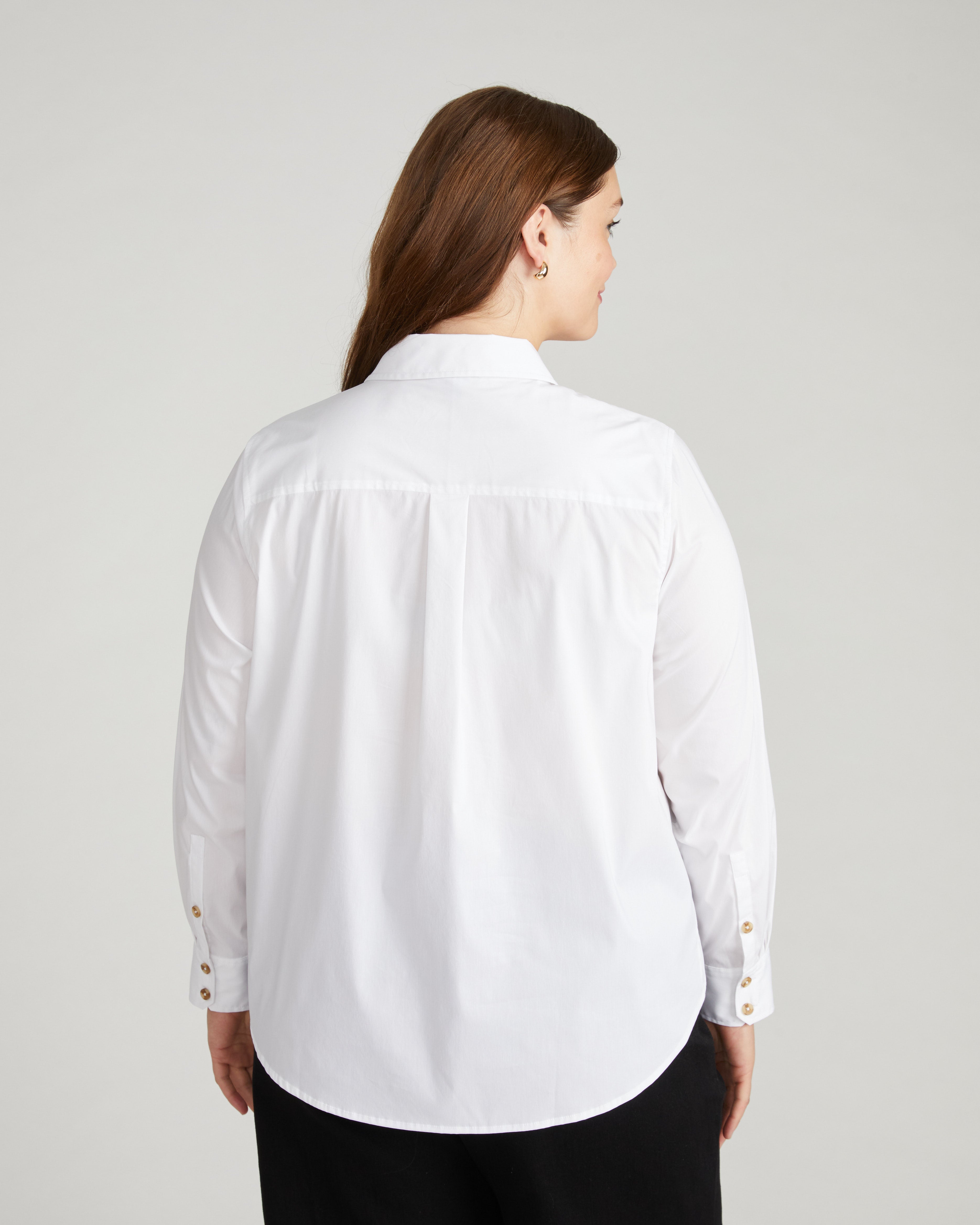 Elbe Popover Stretch Poplin Shirt Classic Fit - White