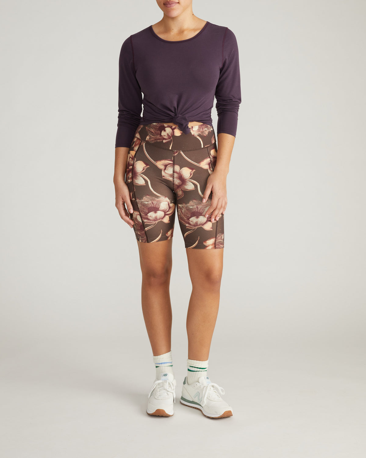 Next-to-Naked Bike Shorts - Lotus Print