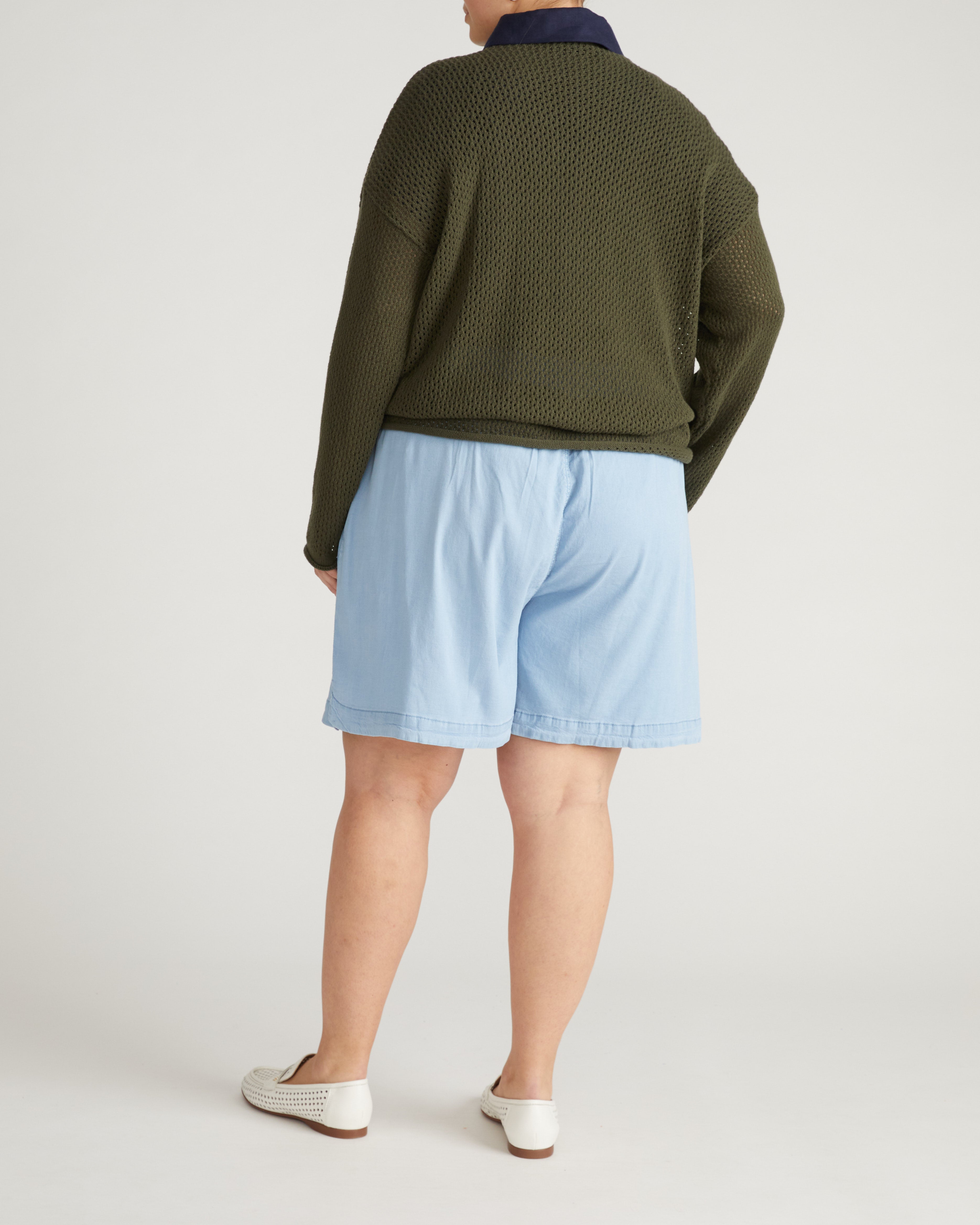 Perfect Tencel Chambray Shorts - Morning Blue