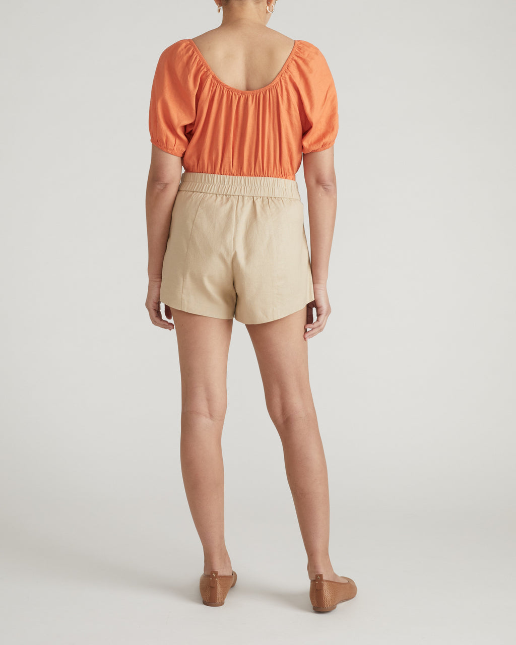 Coastal Linen Blend Shorts - Danish Coffee