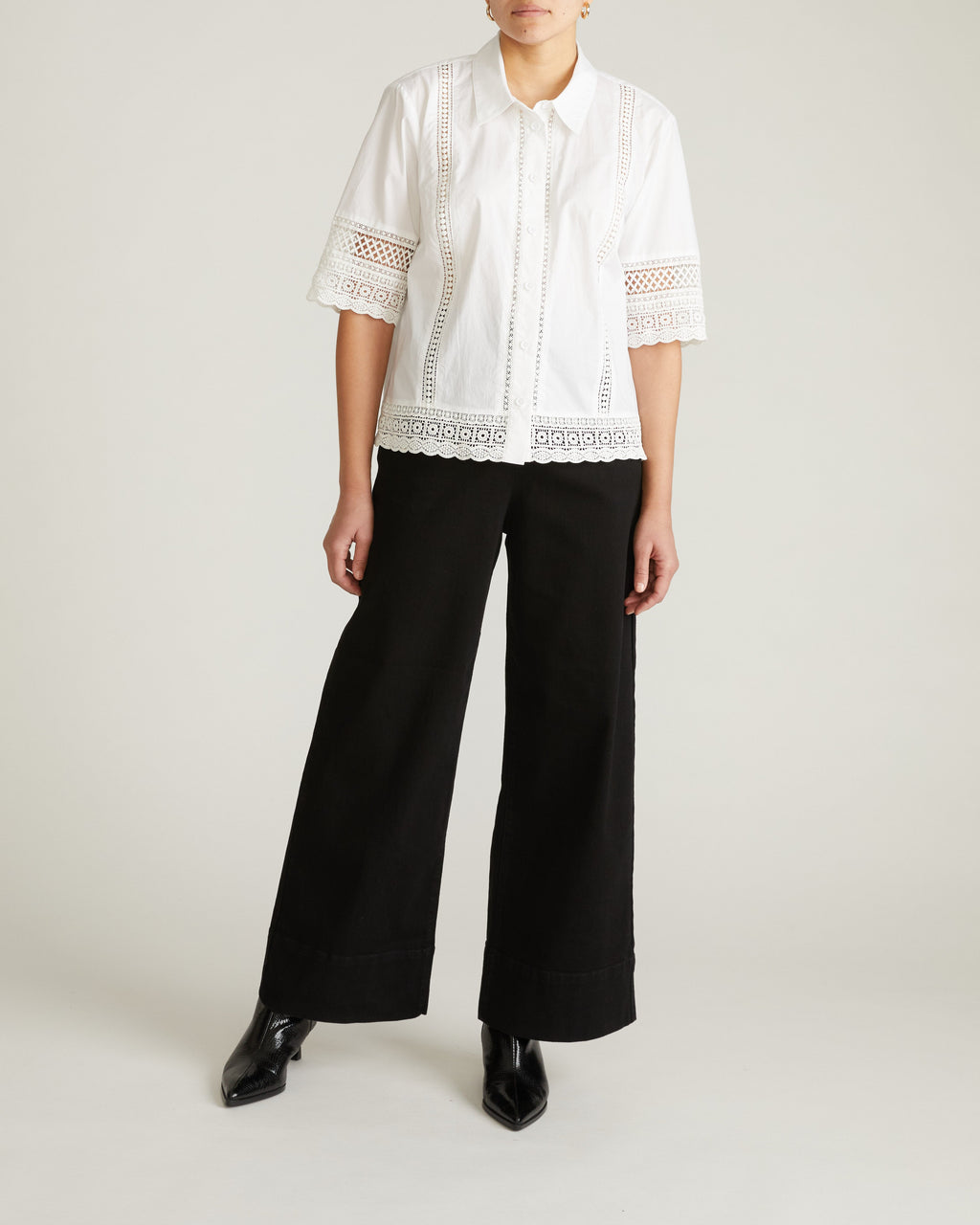 Dora Cotton Poplin Blouse - White