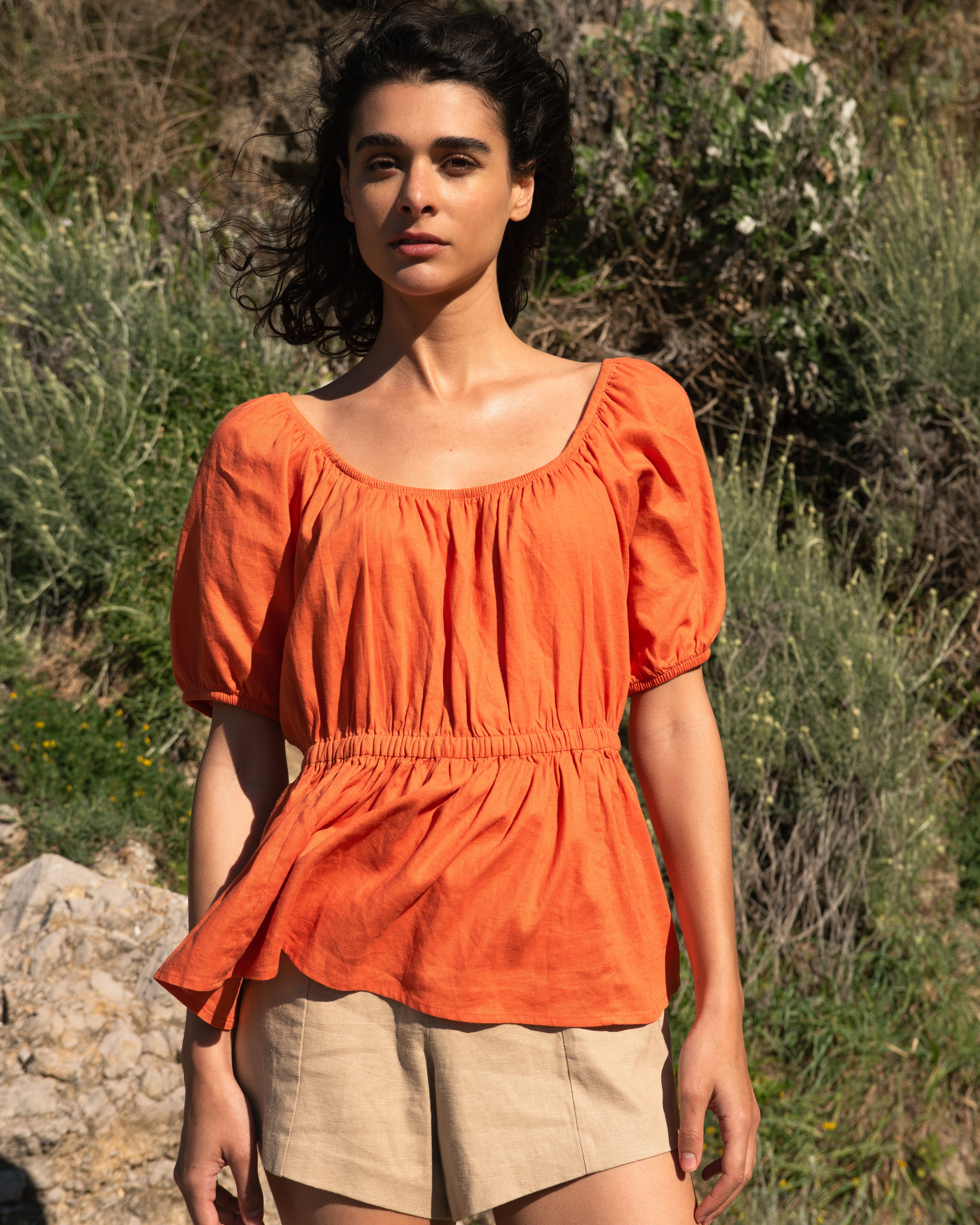 Coastal Linen Blend Shorts - Danish Coffee