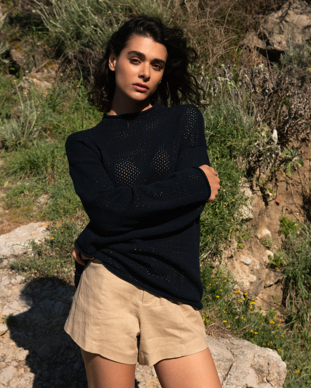 Coastal Linen Blend Shorts - Danish Coffee