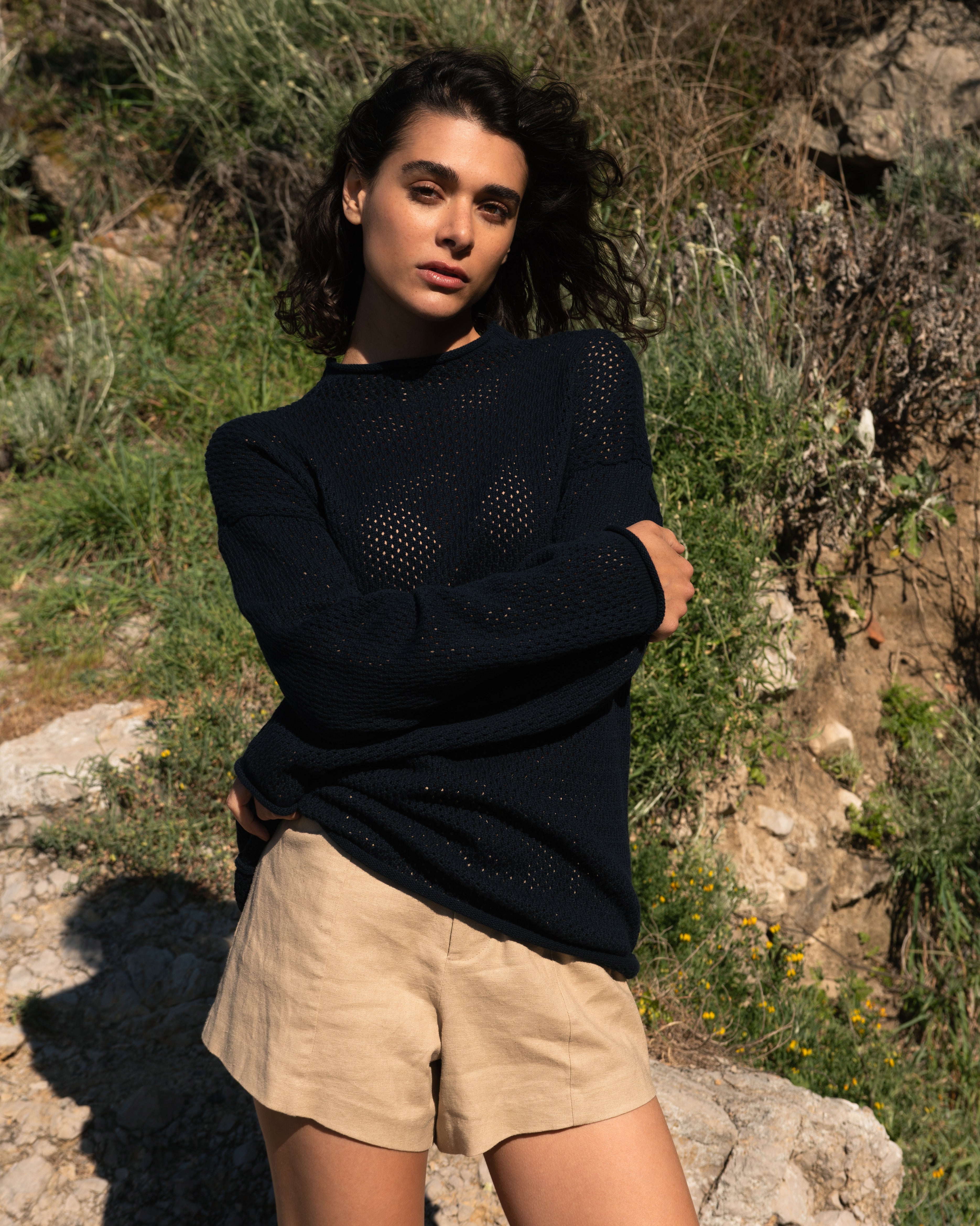 Coastal Linen Blend Shorts - Danish Coffee