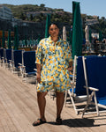 Juniper Linen Blend Easy Pull-On Shorts - Limoncello Print