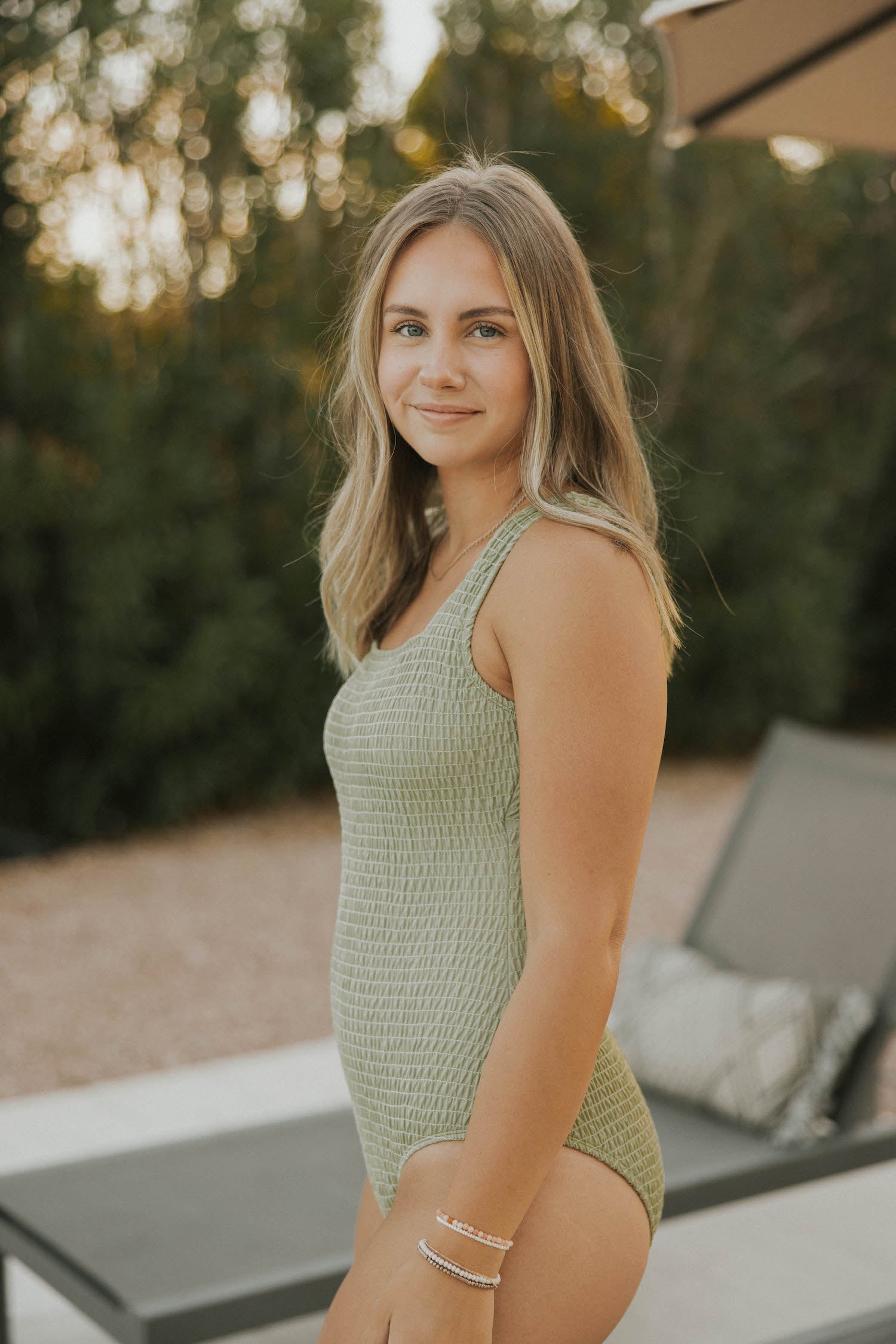 Agave One Piece | Shirred Square Neck Swimsuit