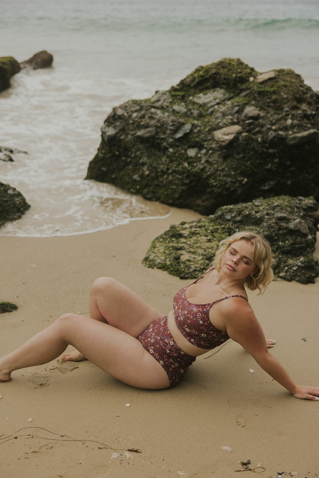 Charlotte Bikini Top | Ditsy Floral Scoop Neck Swim Top