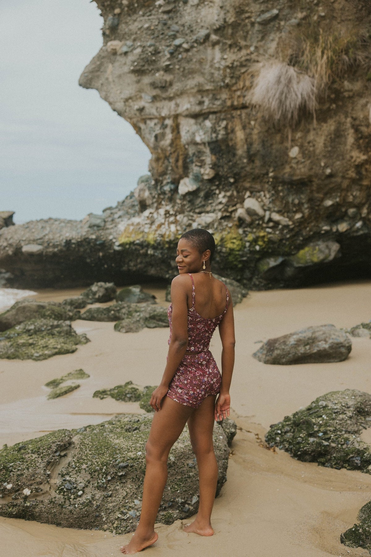 Charlotte High Waisted Shorts | Ditsy Floral Women's Boy Swim Shorts