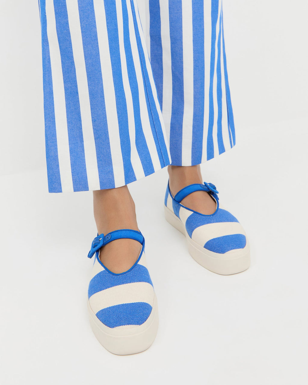 Cooper Blue Striped Mary Jane Sneaker