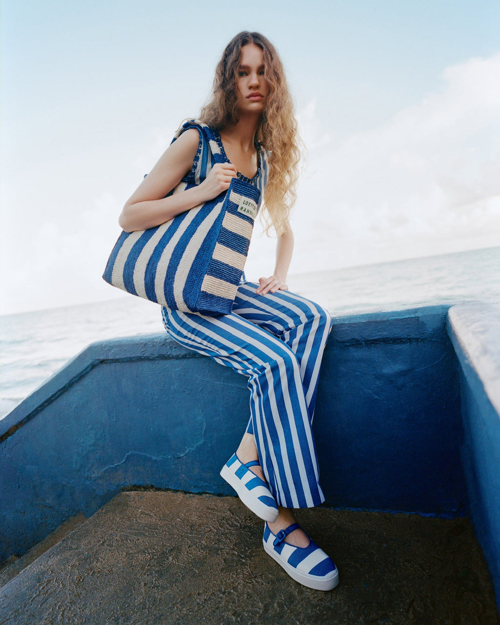 Cooper Blue Striped Mary Jane Sneaker