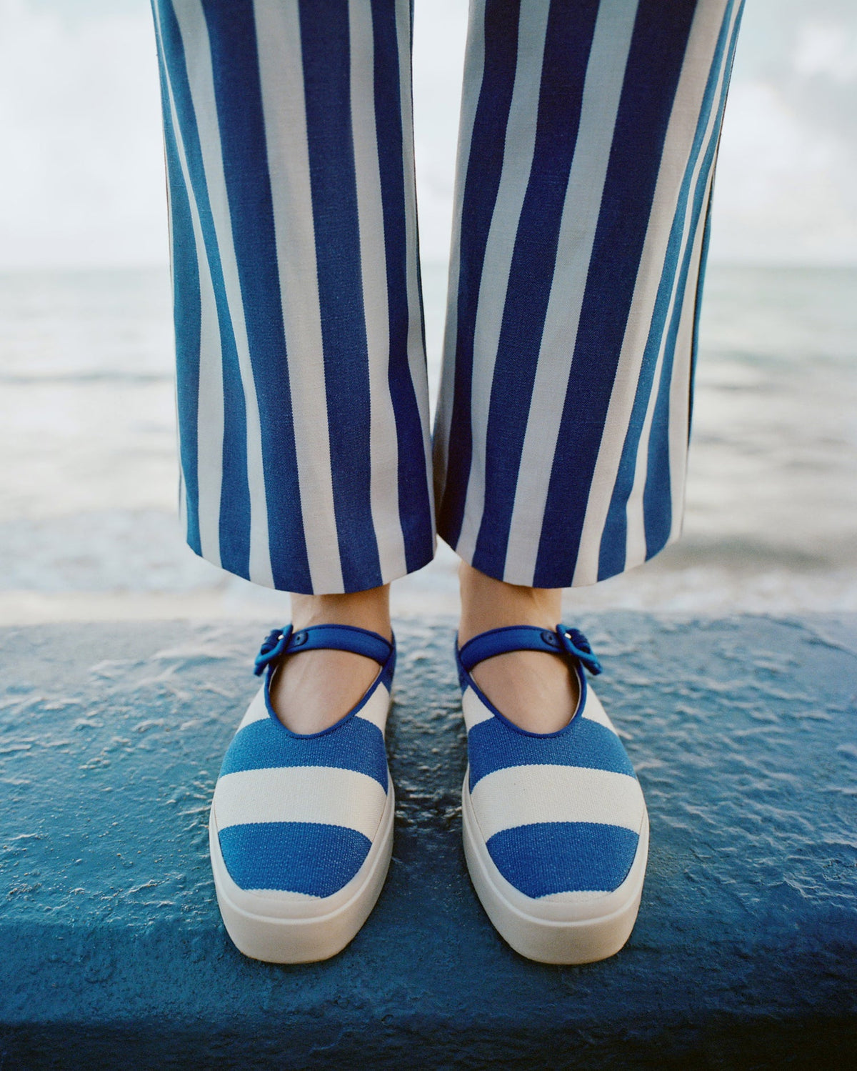 Cooper Blue Striped Mary Jane Sneaker