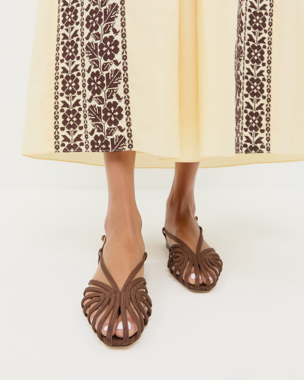 Devon Chocolate Moiré Slingback Sandal