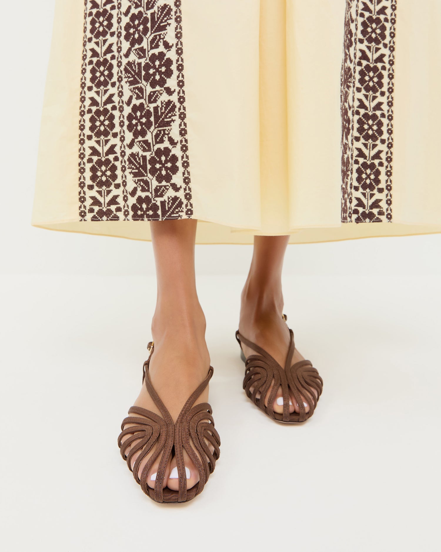 Devon Chocolate Moiré Slingback Sandal