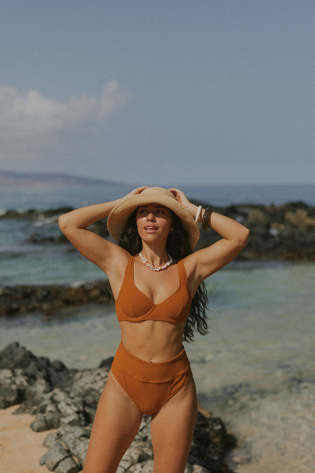 Ember Bikini Top | Ribbed V Neck Underwire Bikini Top