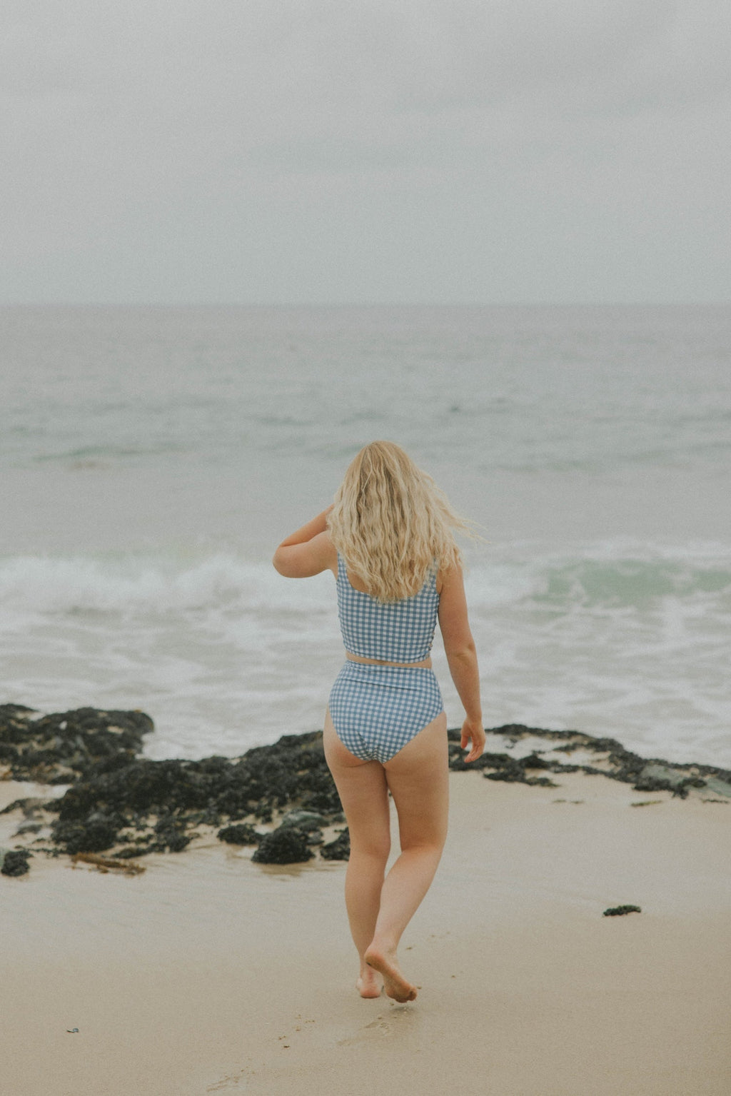 Georgia High Waisted Bottoms | Gingham Seamless Waist Bikini Bottoms