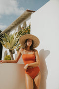 Ginger Top | Crepe Textured Strapless Tube Tankini Top