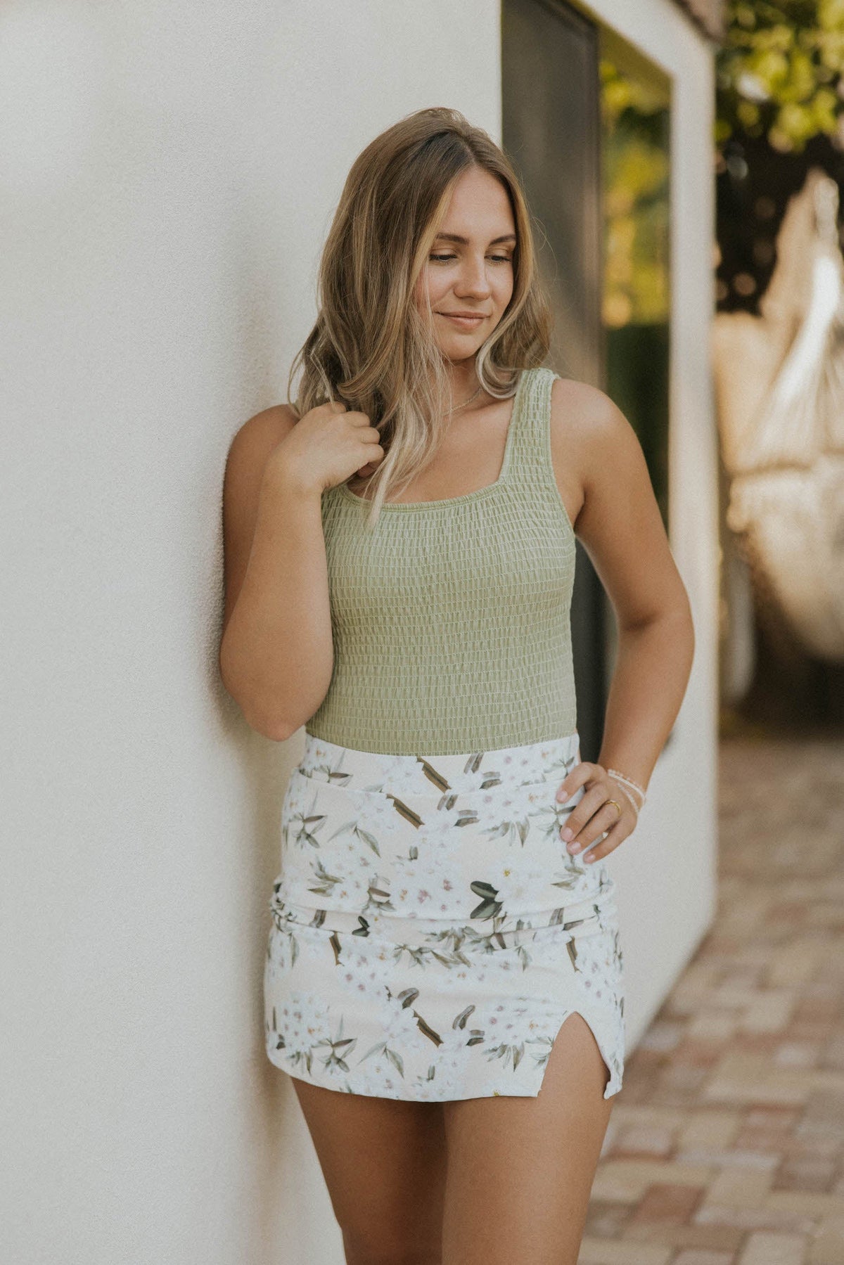 Jasmine Swim Skirt | Floral High Waisted Swim Skirt