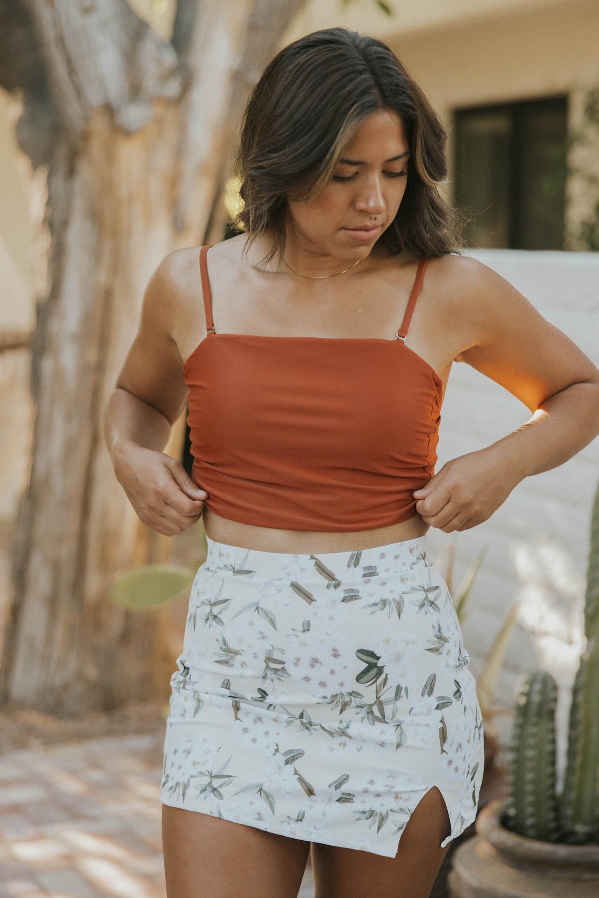 Jasmine Swim Skirt | Floral High Waisted Swim Skirt