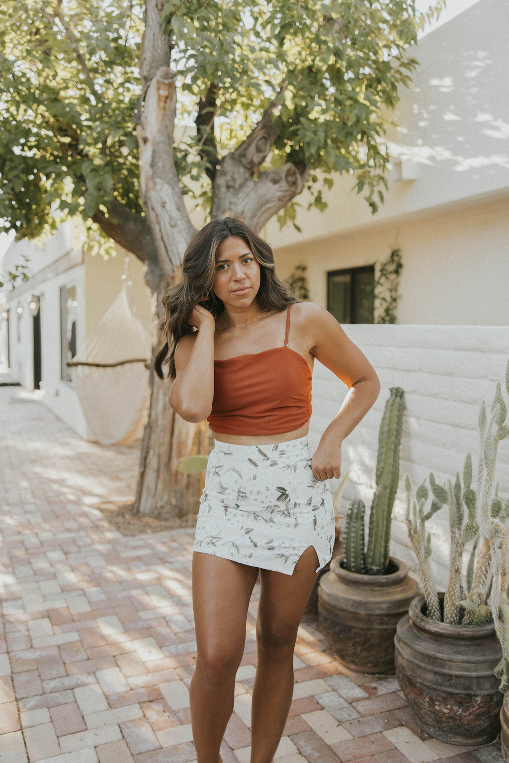 Jasmine Swim Skirt | Floral High Waisted Swim Skirt