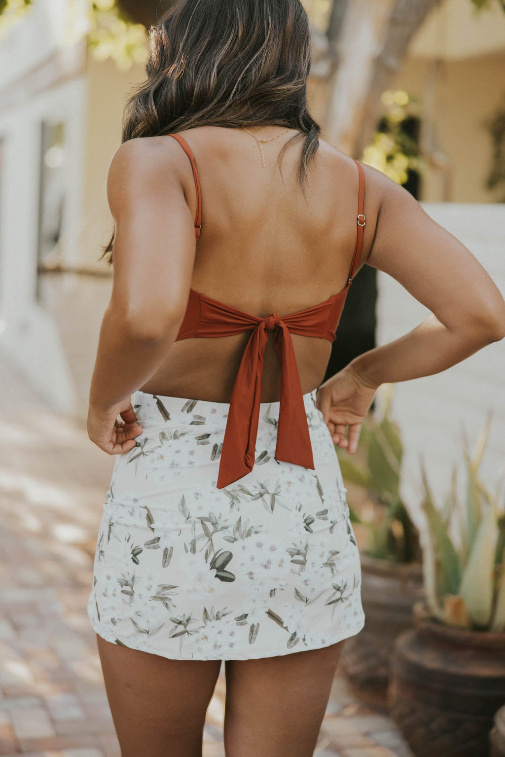 Sandstone Top | Adjustable Tie Back Tankini Top