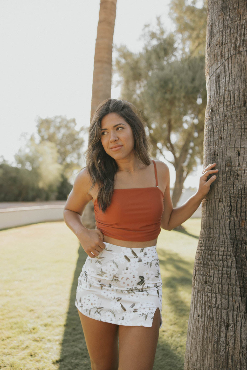 Jasmine Swim Skirt | Floral High Waisted Swim Skirt