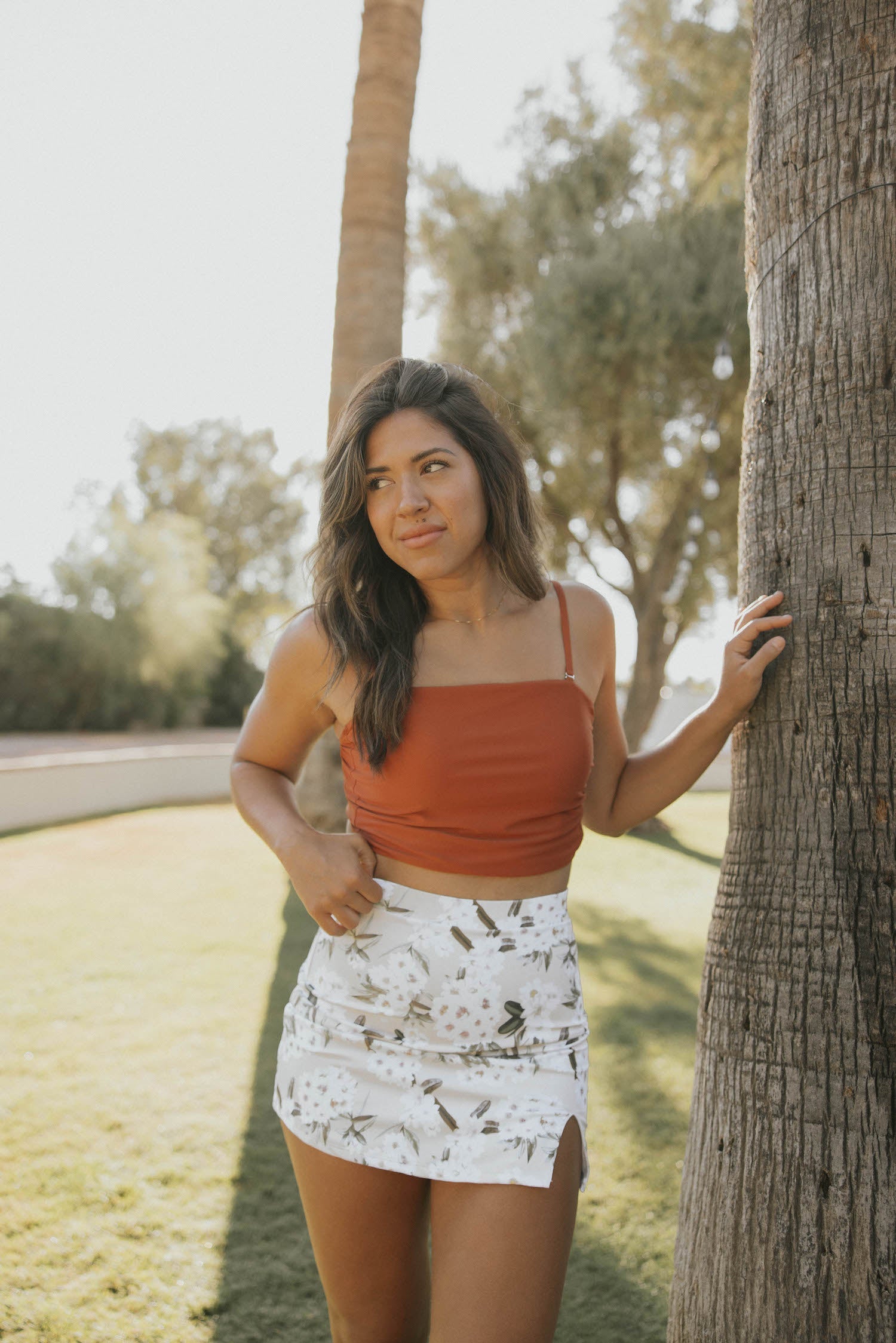 Jasmine Swim Skirt | Floral High Waisted Swim Skirt