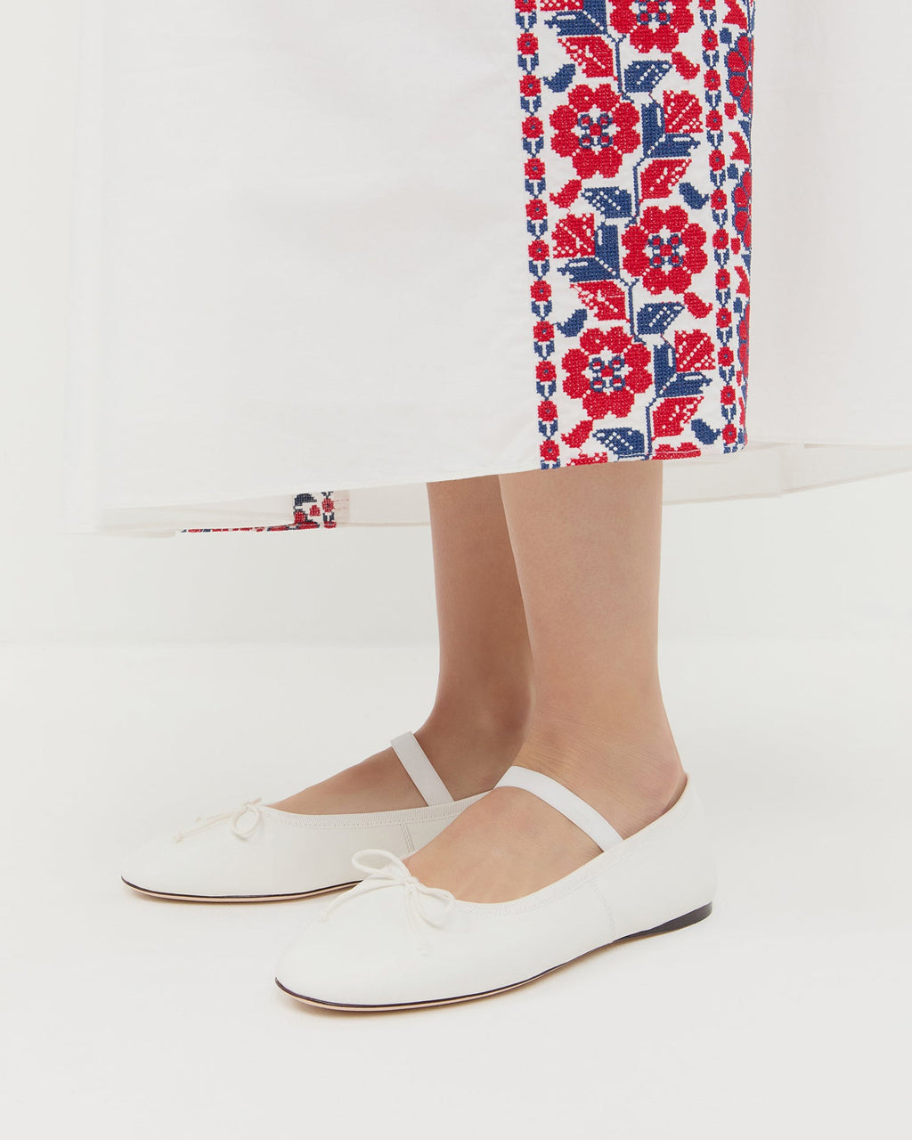 Leonie Ivory Leather Ballet Flat