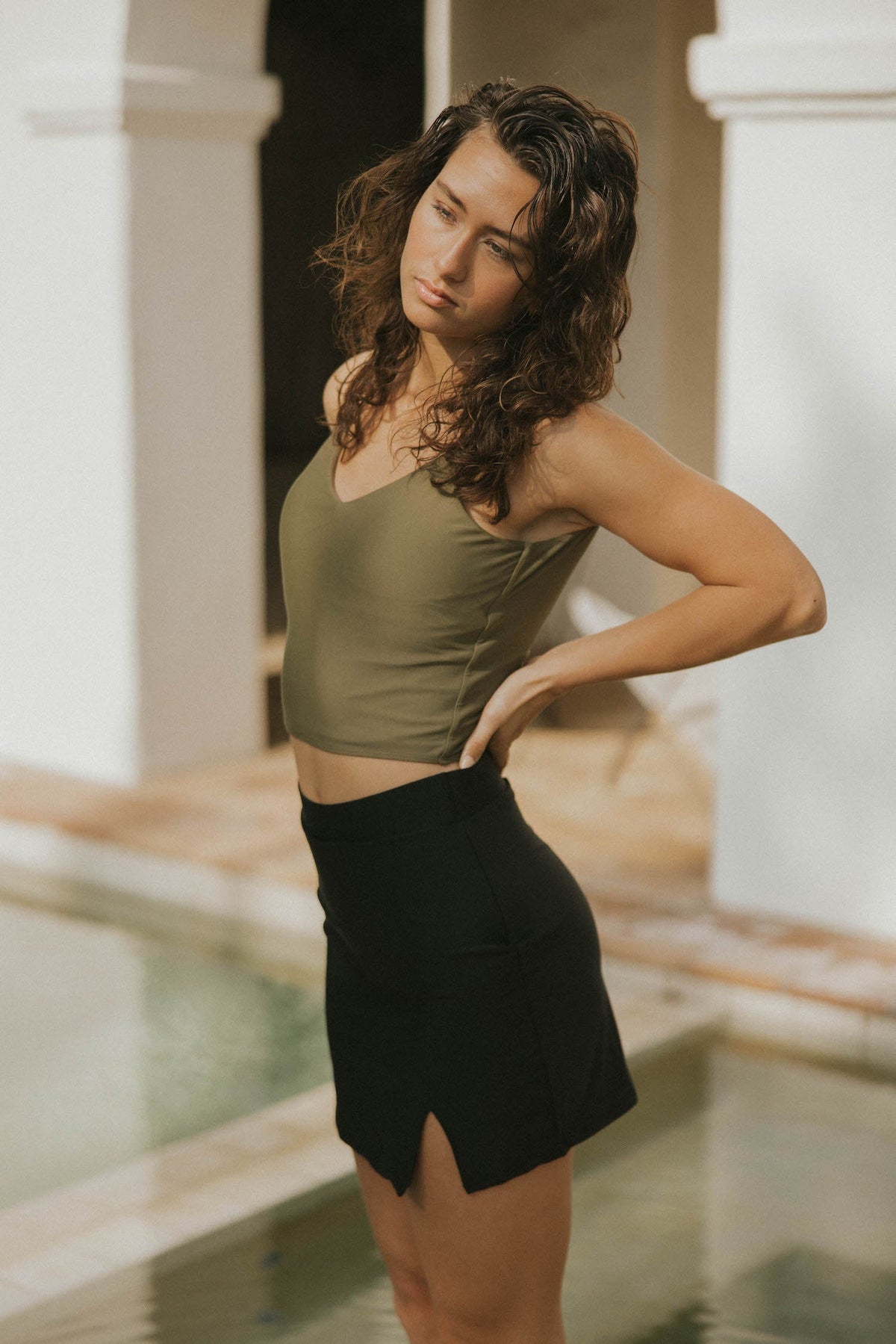 Luna Swim Skirt | High Waisted Swim Skirt with Elastic Waistband