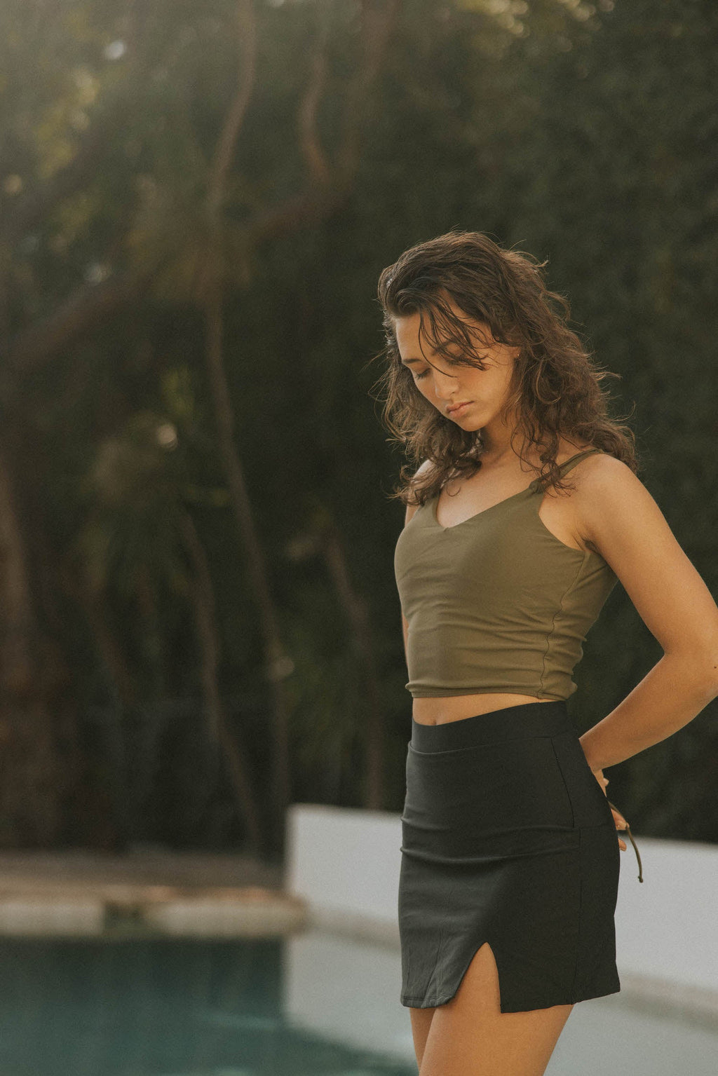 Luna Swim Skirt | High Waisted Swim Skirt with Elastic Waistband