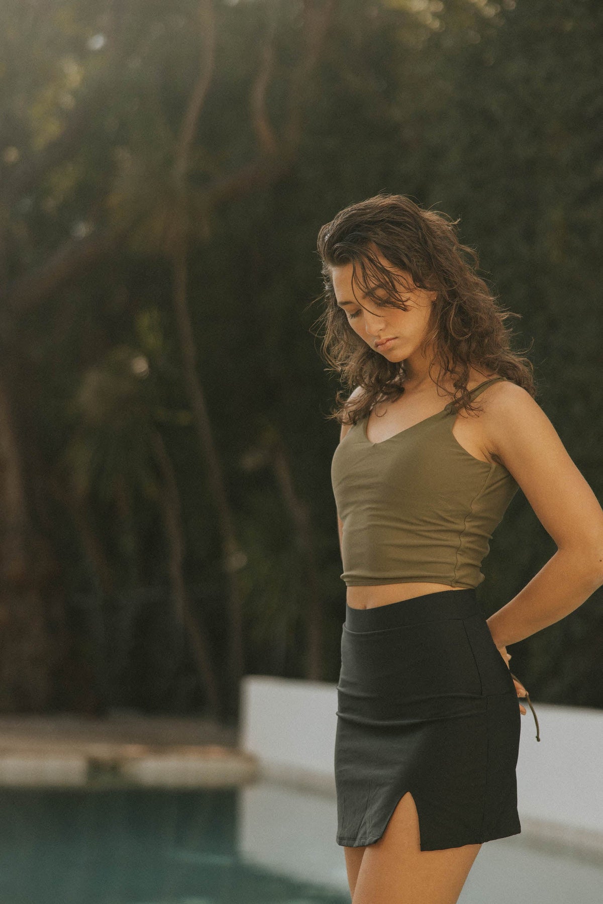 Luna Swim Skirt | High Waisted Swim Skirt with Elastic Waistband