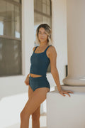 Laguna Top | Textured Square Neck Tankini Top