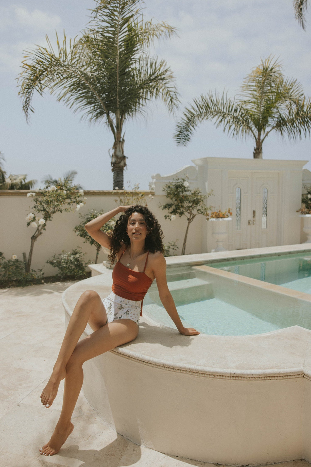 Sandstone Top | Adjustable Tie Back Tankini Top