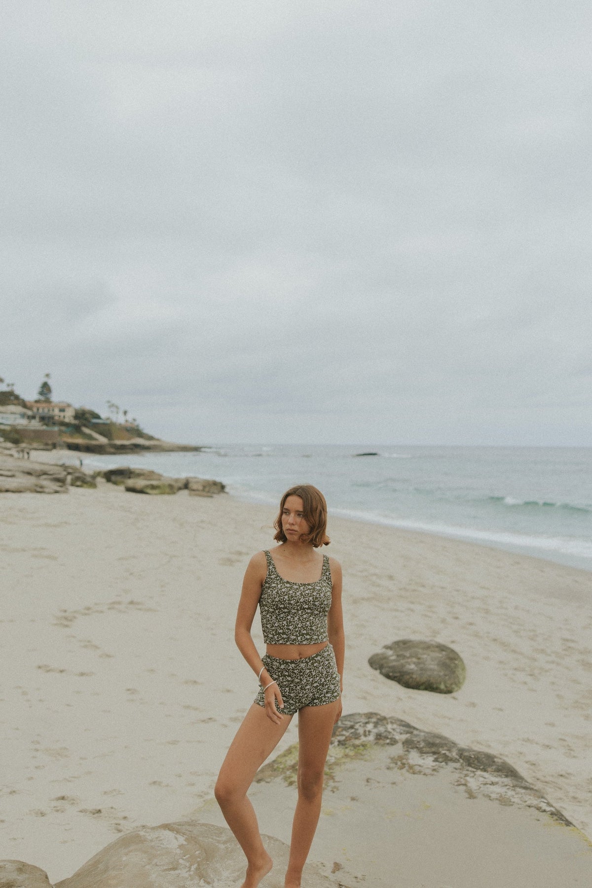 Savannah Top | Floral Textured Square Neck Tankini Top