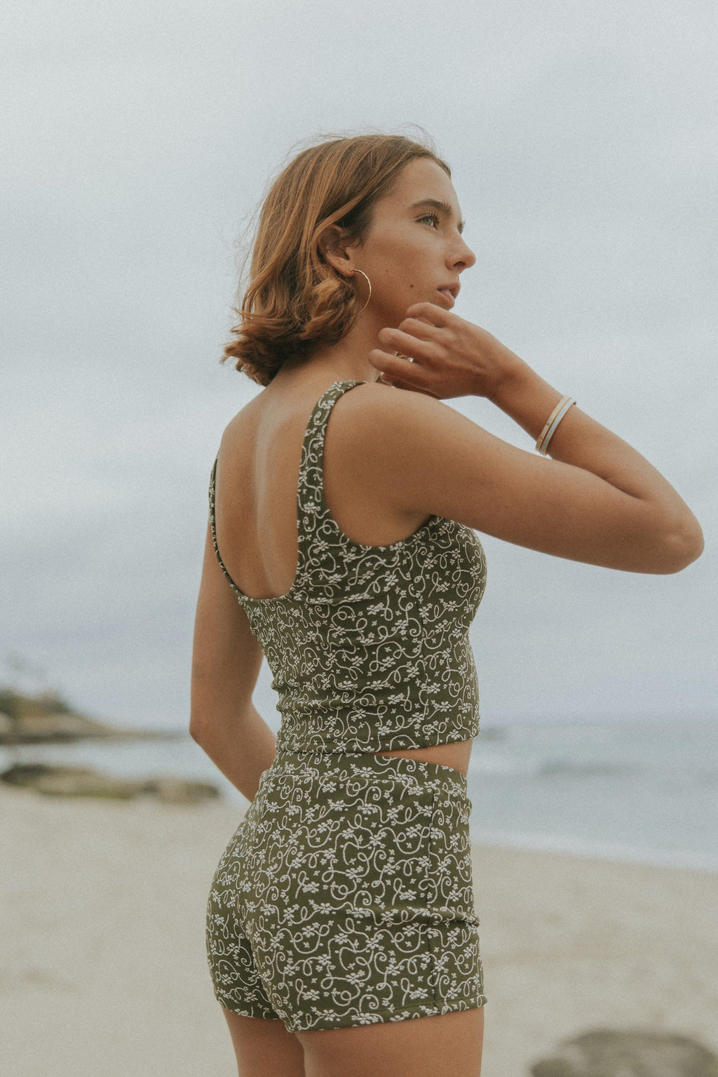 Savannah Top | Floral Textured Square Neck Tankini Top