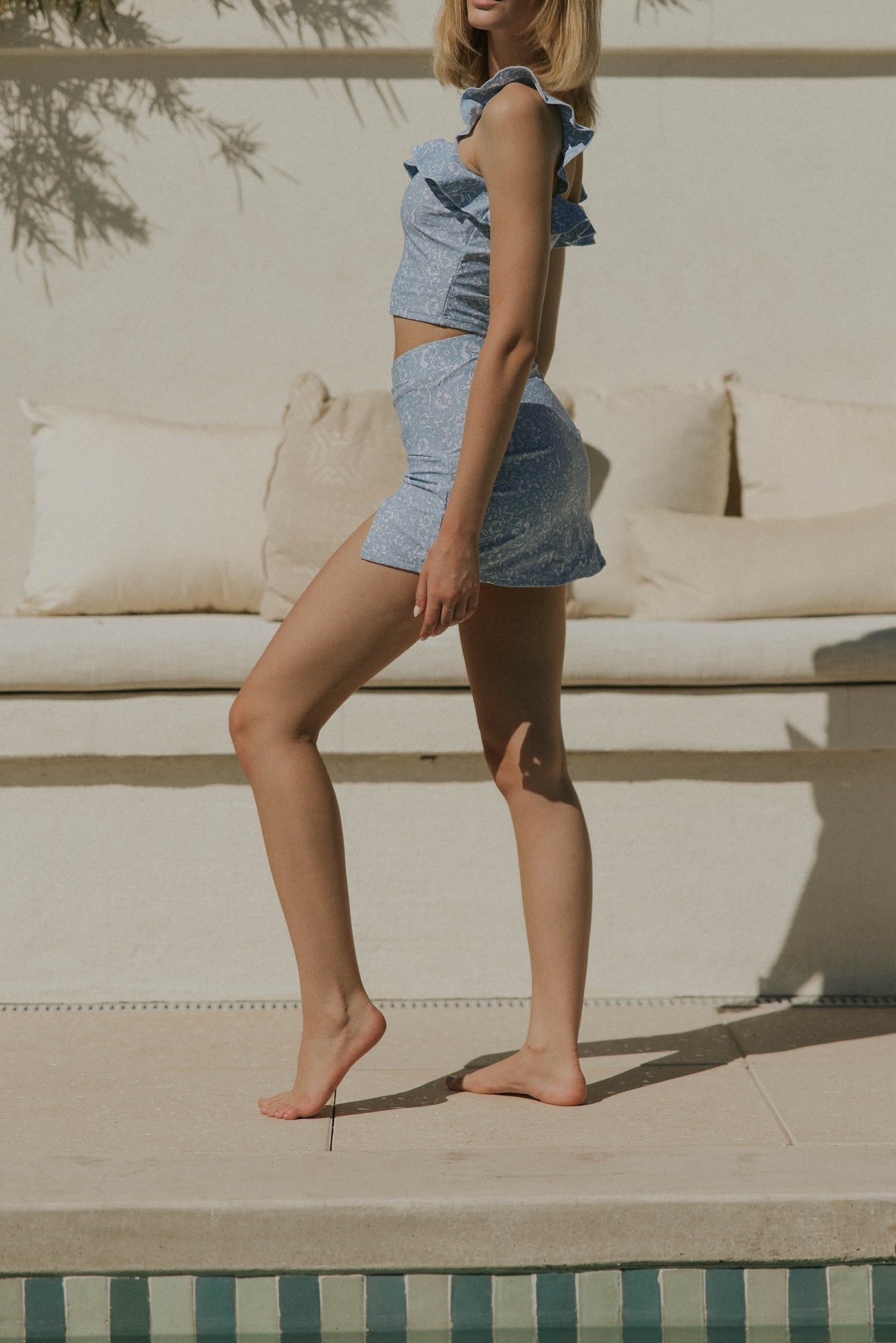 Seaside Swim Skirt | Floral High Waisted Swim Skirt