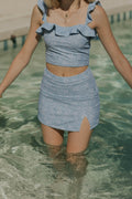 Seaside Swim Skirt | Floral High Waisted Swim Skirt