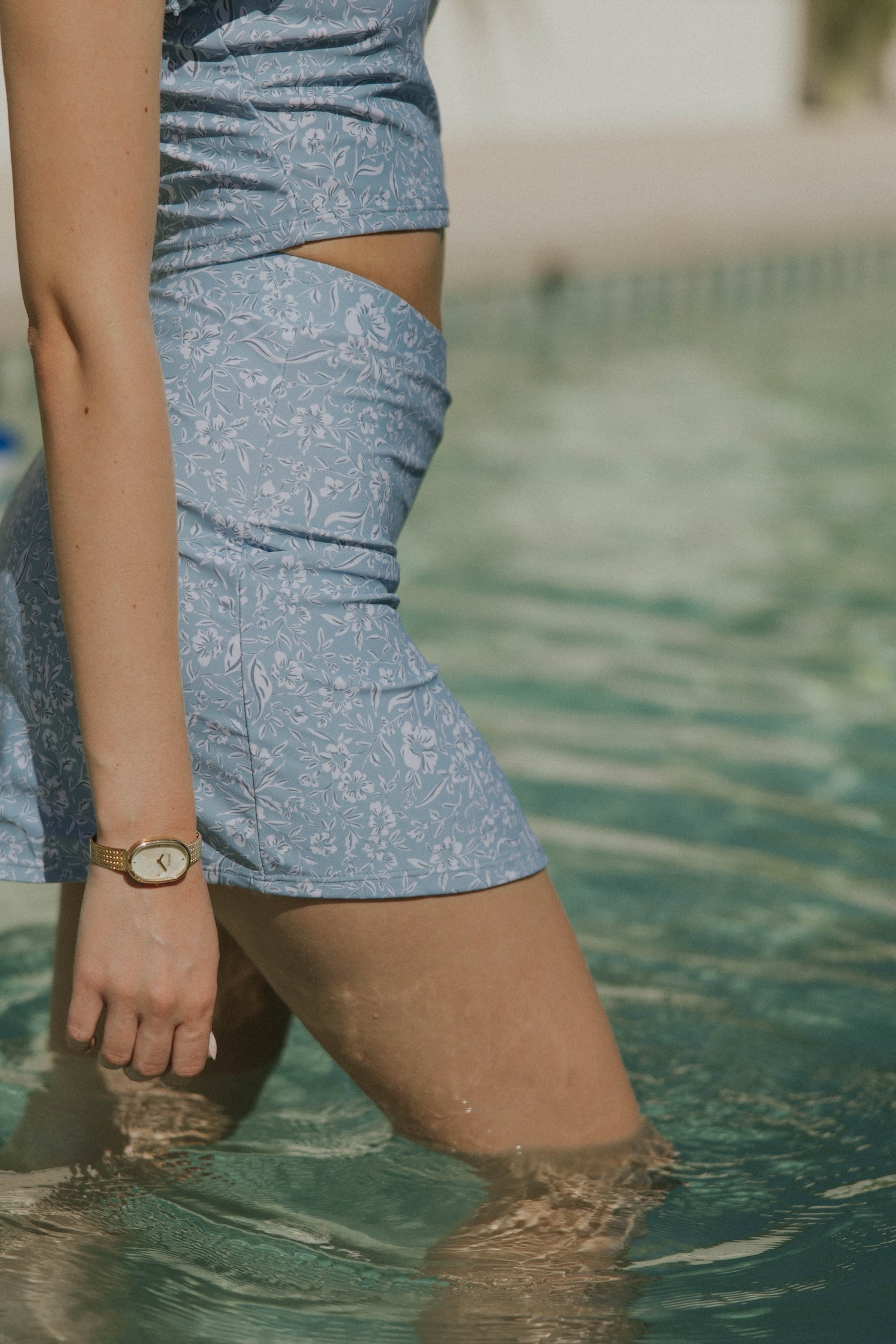 Seaside Swim Skirt | Floral High Waisted Swim Skirt