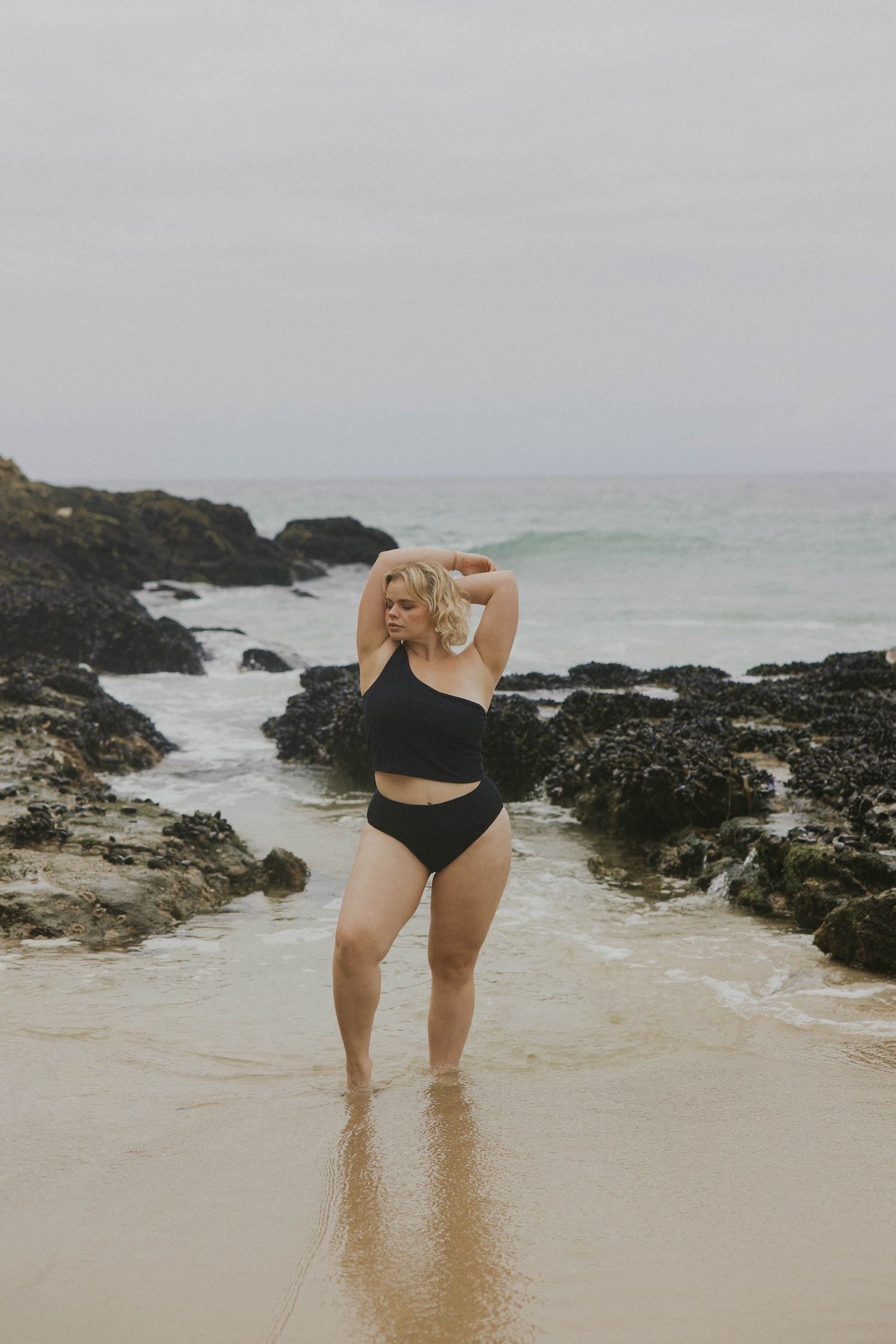 Sicily Top | Crinkle Textured One Shoulder Tankini Top